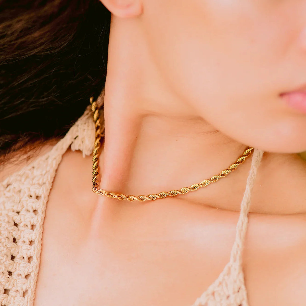 [GALE]Bianca Rope Chain Gold Necklace