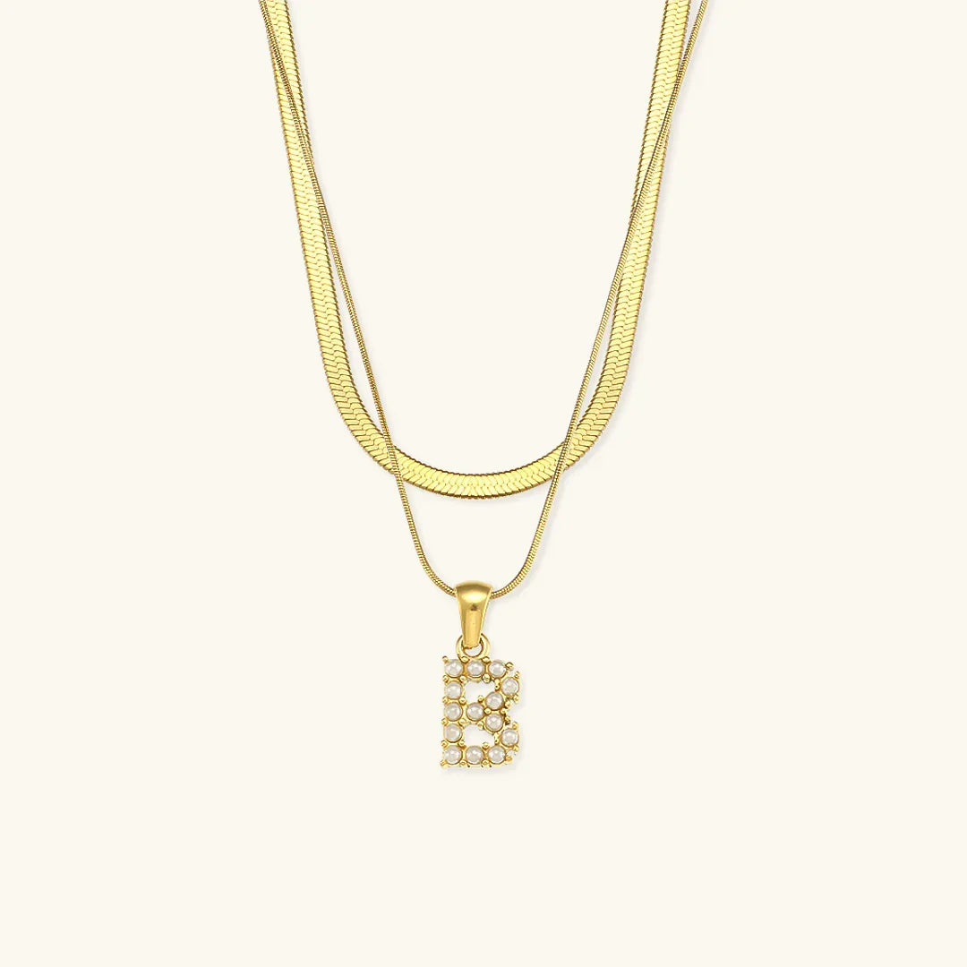 [GALE]Fiona Layered Gold Initial Letter Necklace