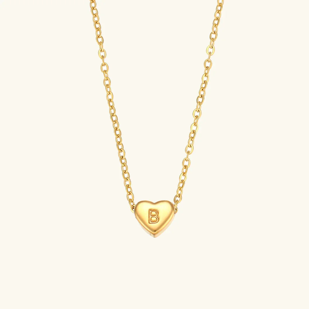[GALE]Heart Initial Gold Necklace