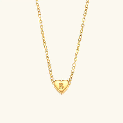 [GALE]Heart Initial Gold Necklace