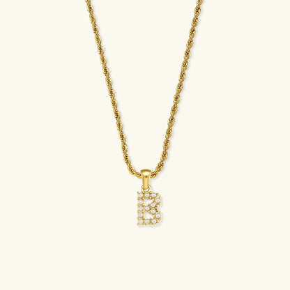 [GALE]Elodie Initial Letter Pearl Necklace