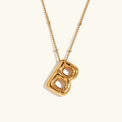 [GALE]Balloon Gold Initial Necklace