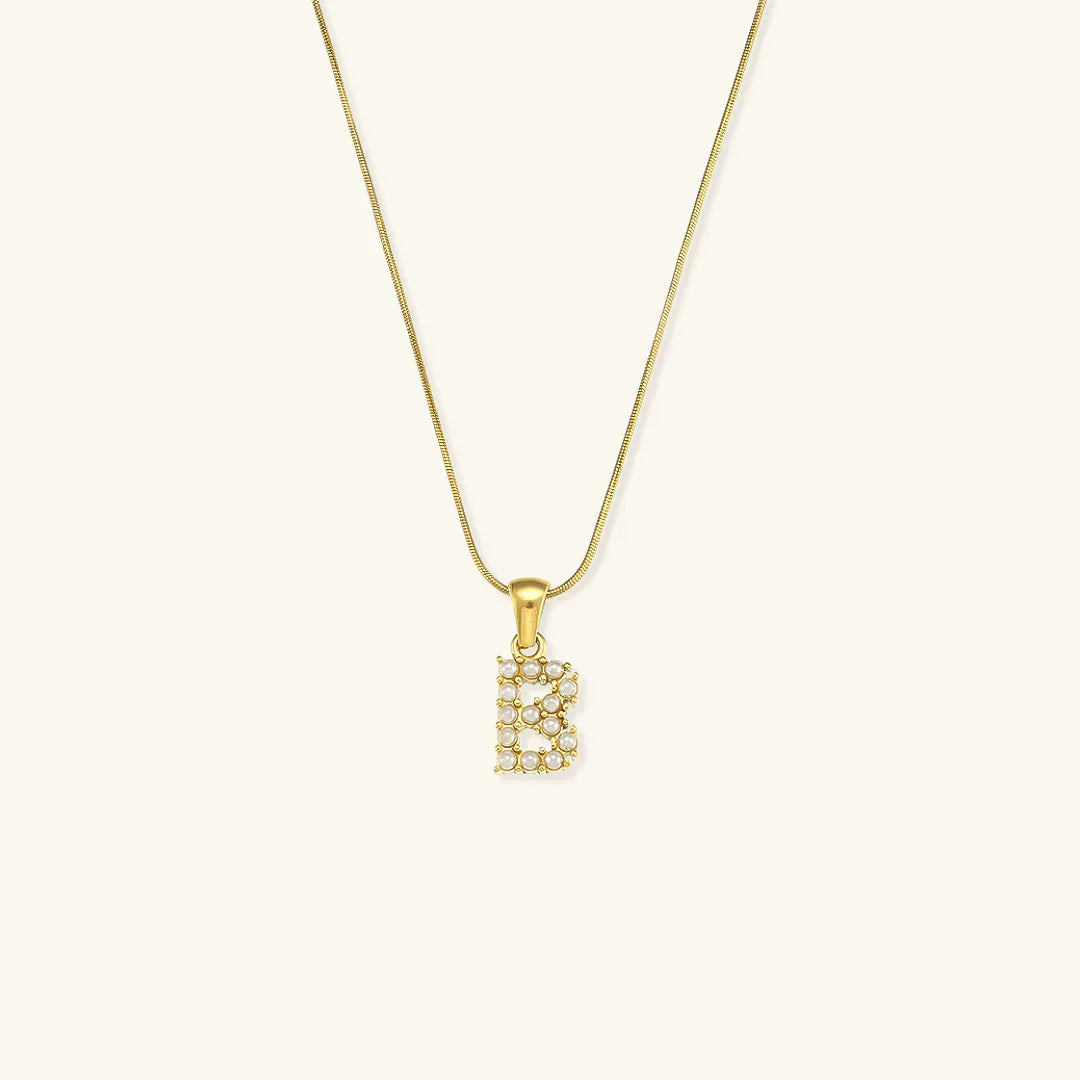 [GALE]Augustine Initial Letter Pearl Necklace