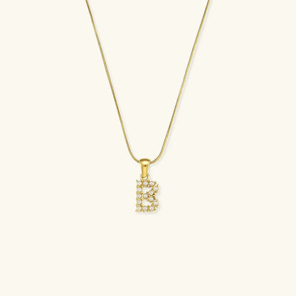[GALE]Augustine Initial Letter Pearl Necklace