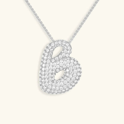 [GALE]Bubble Initial Diamond Necklace