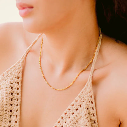 [GALE]Calle Rope Chain Gold Necklace