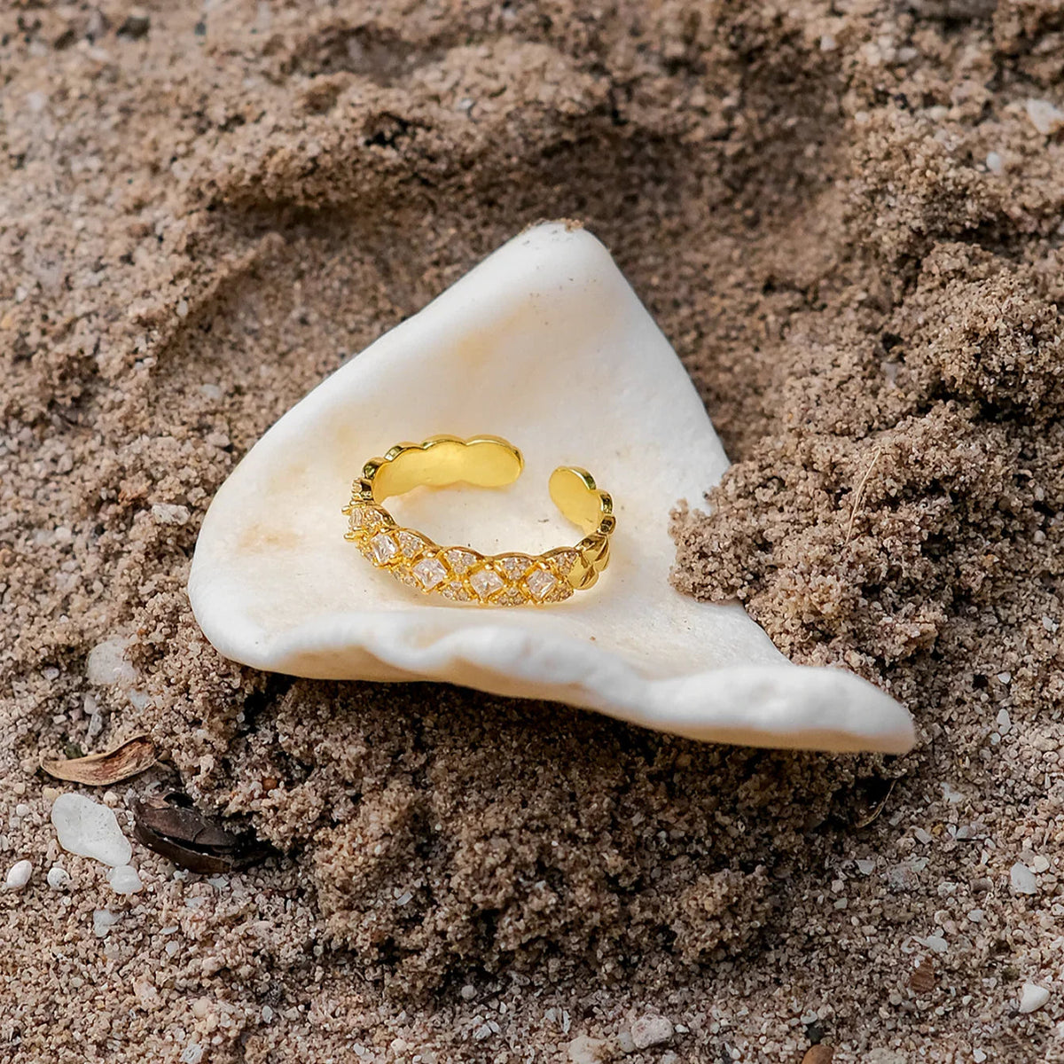 [GALE]Camille Gold Patterned Ring