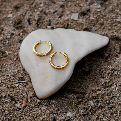 [GALE]Cathy Paved Hoop Earrings