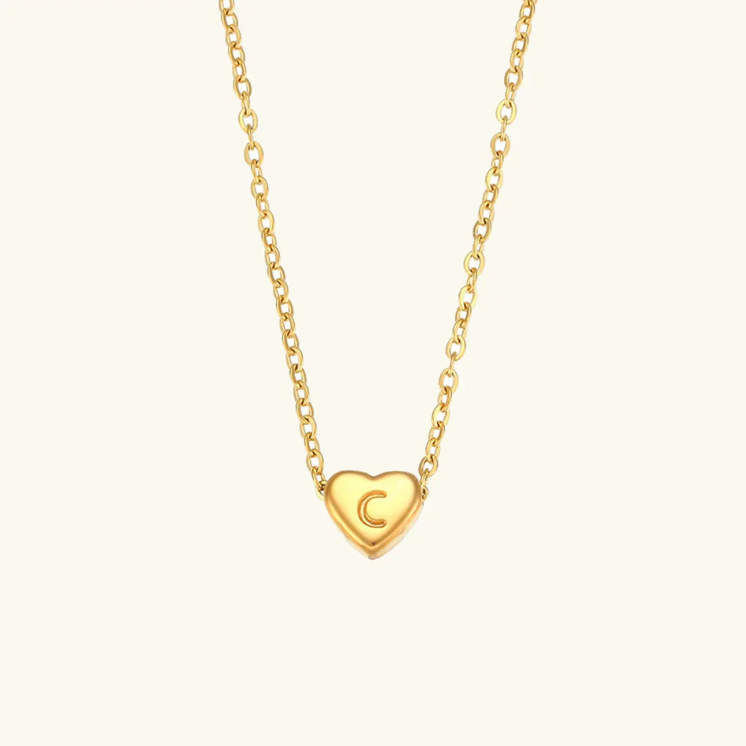 [GALE]Heart Initial Gold Necklace