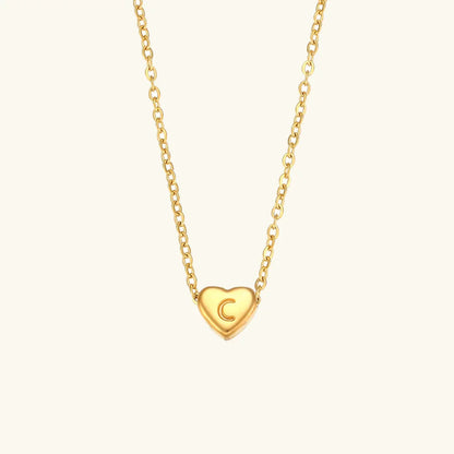 [GALE]Heart Initial Gold Necklace