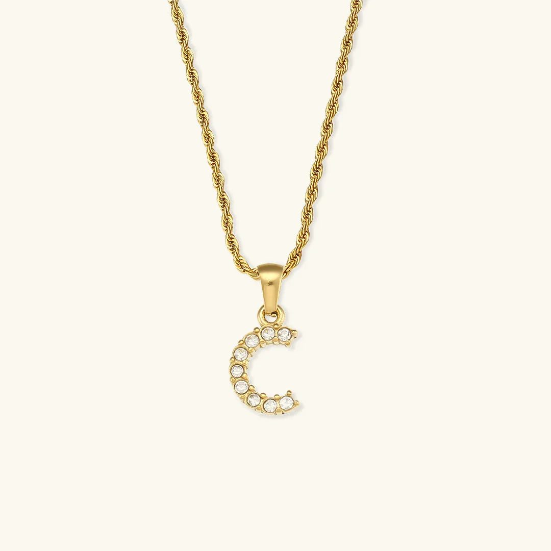 [GALE]Maeve Letter Initial Diamond Necklace