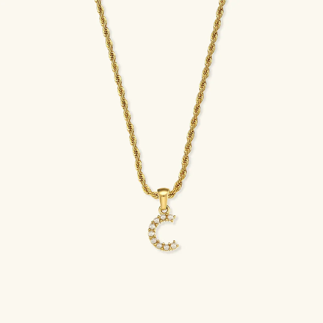 [GALE]Elodie Initial Letter Pearl Necklace