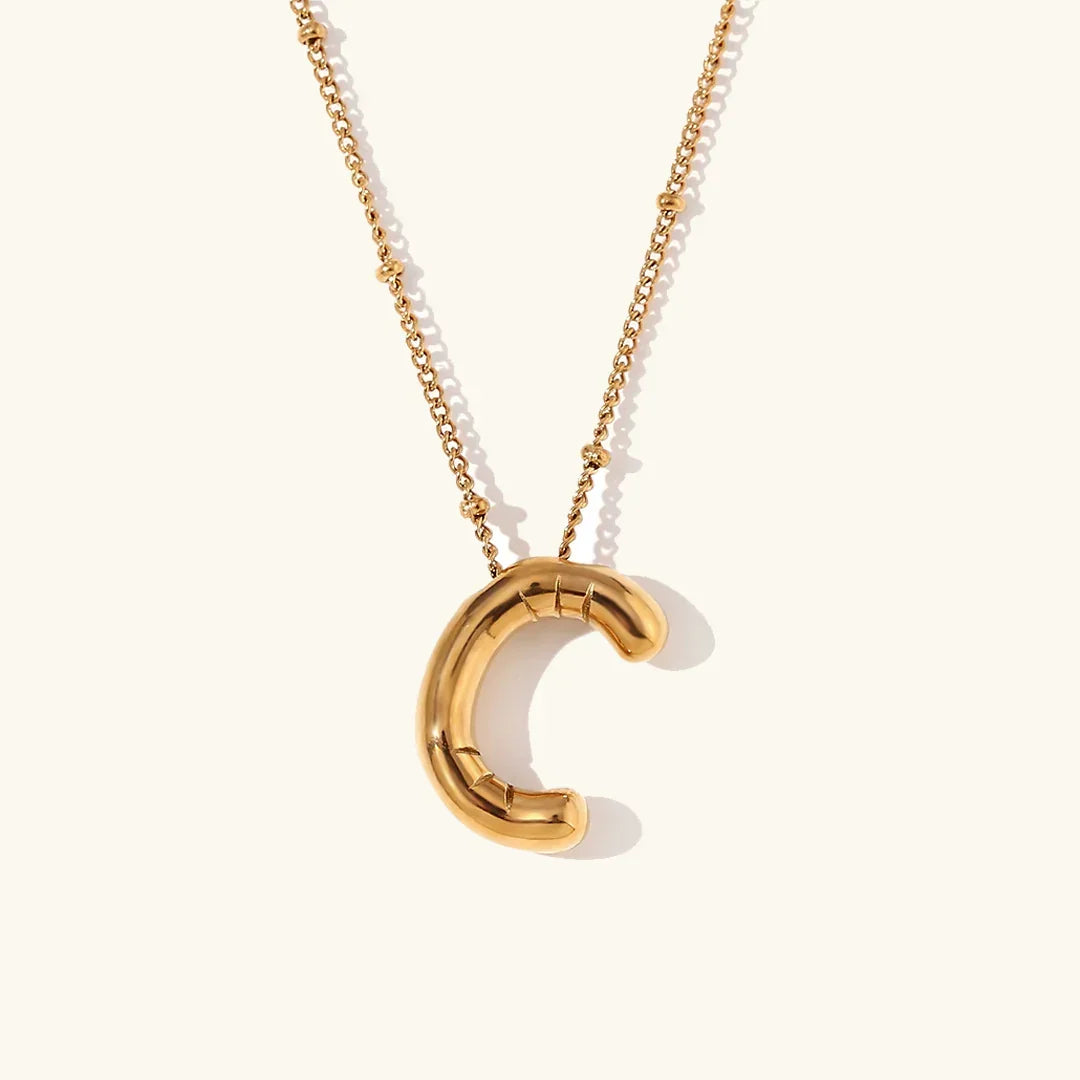[GALE]Balloon Gold Initial Necklace