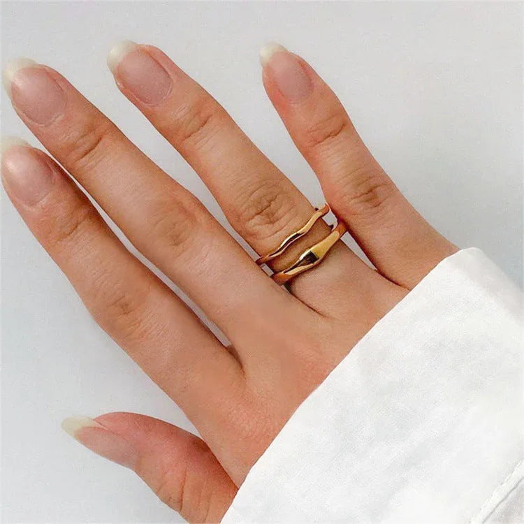 [GALE]Dianne Gold Stacker Ring