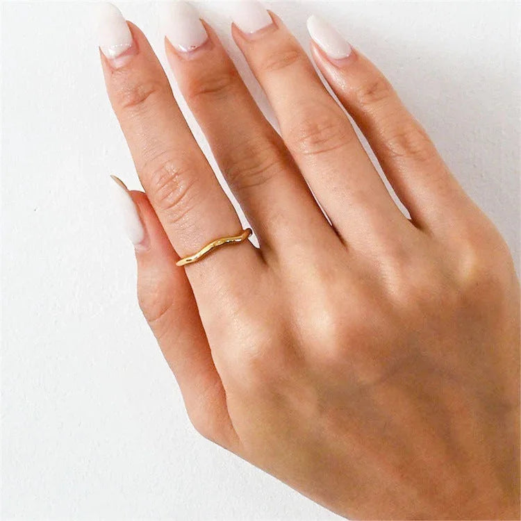 [GALE]Dianne Gold Stacker Ring