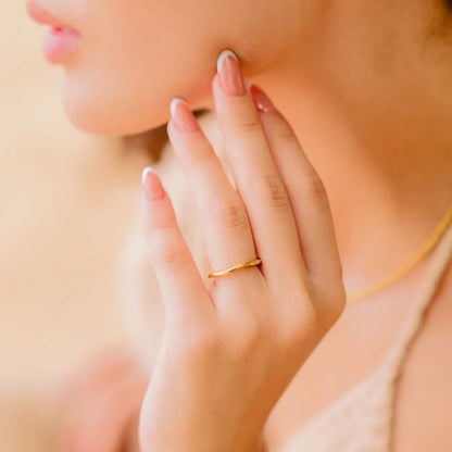 [GALE]Dianne Gold Stacker Ring