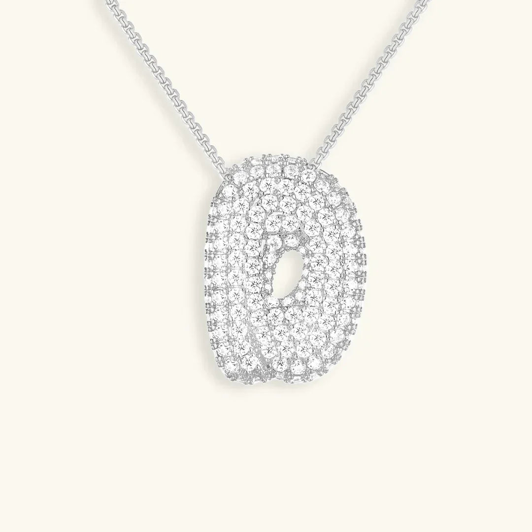 [GALE]Bubble Initial Diamond Necklace