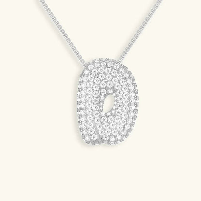 [GALE]Bubble Initial Diamond Necklace