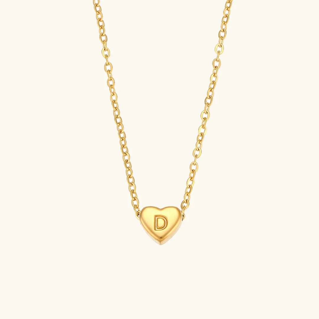 [GALE]Heart Initial Gold Necklace