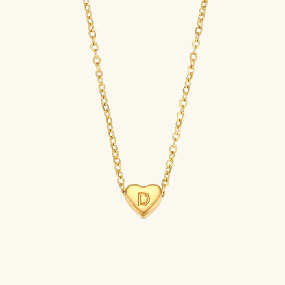 [GALE]Heart Initial Gold Necklace