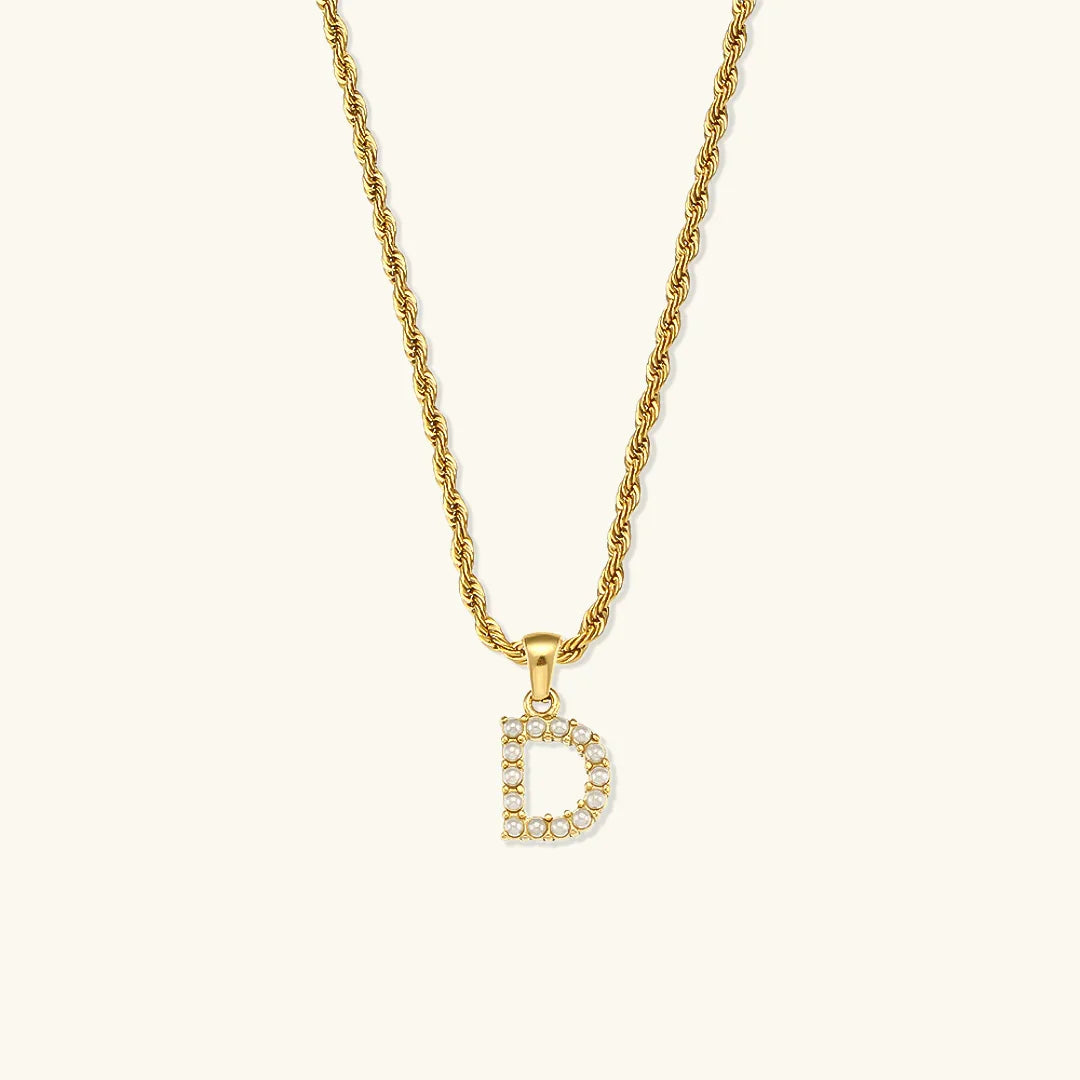 [GALE]Elodie Initial Letter Pearl Necklace