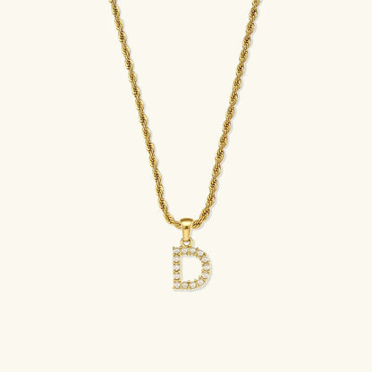 [GALE]Elodie Initial Letter Pearl Necklace