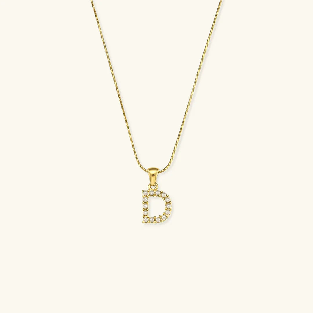 [GALE]Augustine Initial Letter Pearl Necklace