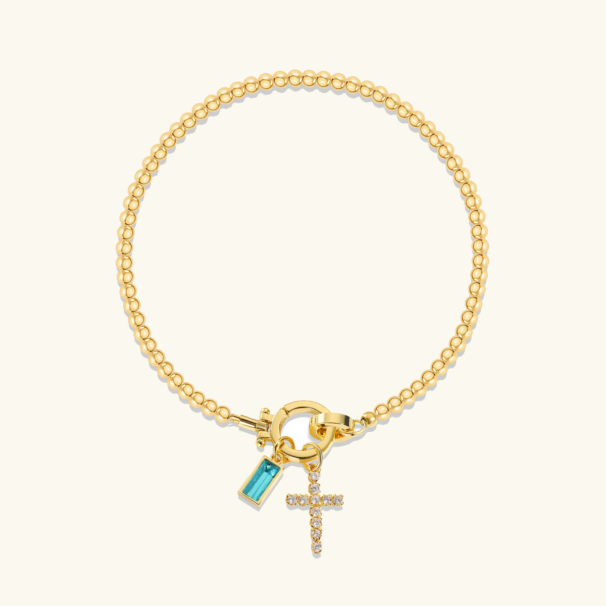 [GALE]Amalia Birthstone Cross Bracelet