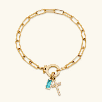 [GALE]Annabella Birthstone Cross Bracelet