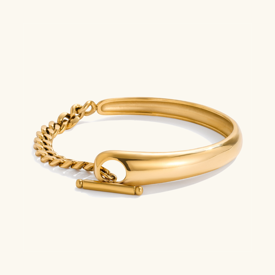 [GALE]Myrna Chained Gold Bangle