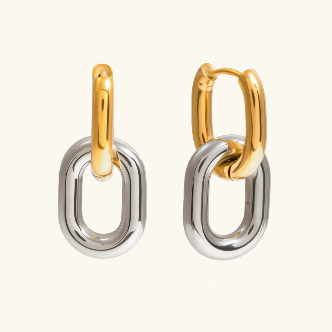 [GALE]Pippa Two Tone Double Hoops