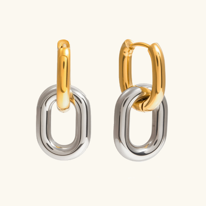 [GALE]Pippa Two Tone Double Hoops
