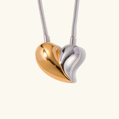[GALE]Dorothea Two Tone Heart Necklace
