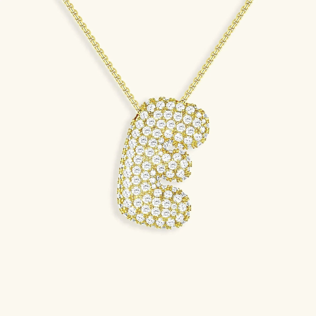 [GALE]Bubble Initial Diamond Necklace