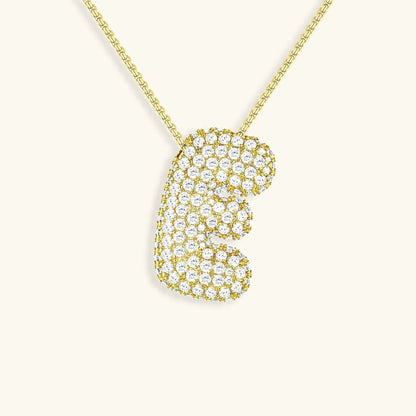 [GALE]Bubble Initial Diamond Necklace