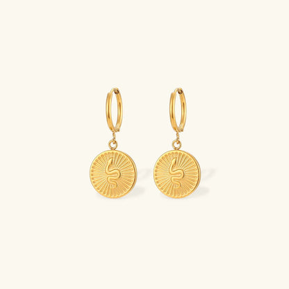 [GALE]Eliana Serpent Coin Earrings