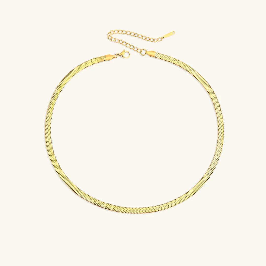 [GALE]Elizabeth Gold Herringbone Necklace
