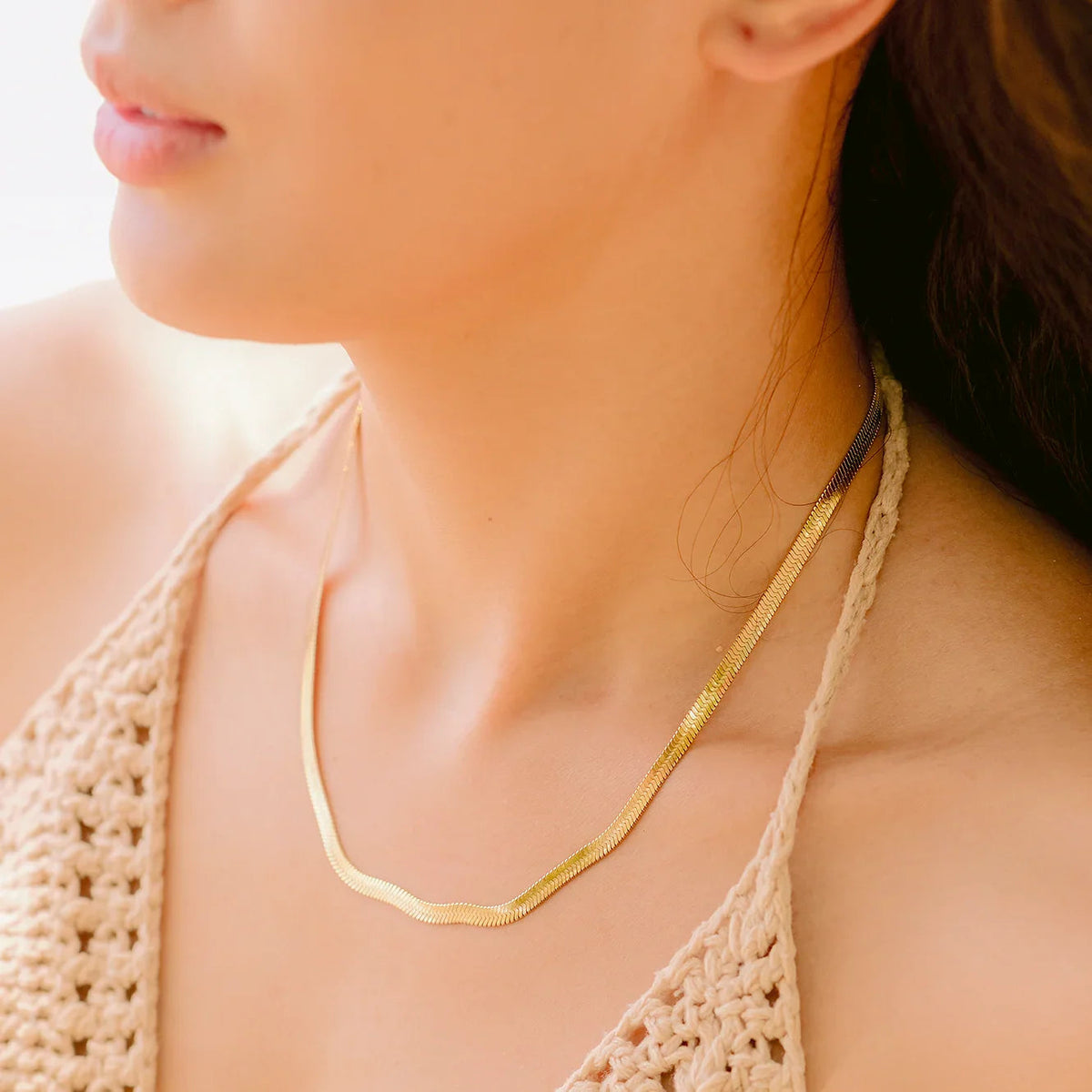 [GALE]Elysian Gold Herringbone Necklace