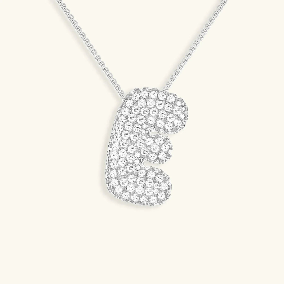 [GALE]Bubble Initial Diamond Necklace