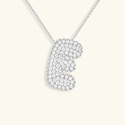 [GALE]Bubble Initial Diamond Necklace