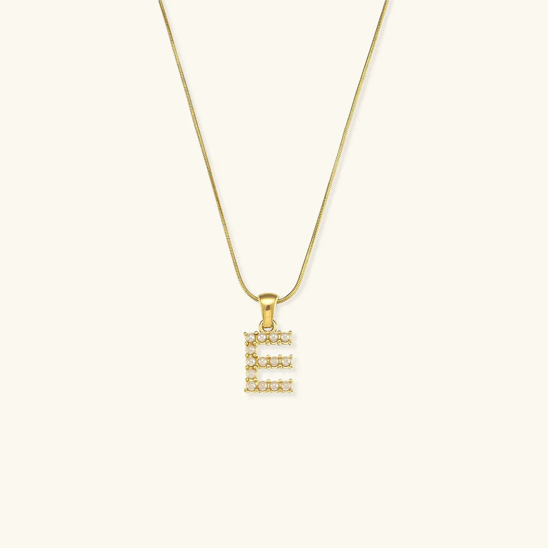 [GALE]Augustine Initial Letter Pearl Necklace