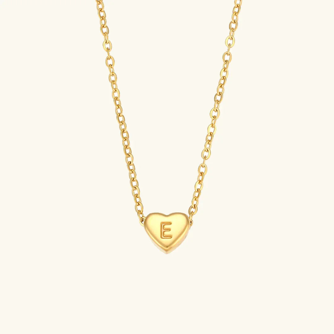 [GALE]Heart Initial Gold Necklace