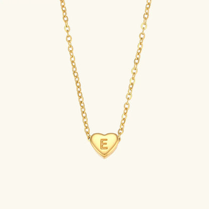 [GALE]Heart Initial Gold Necklace