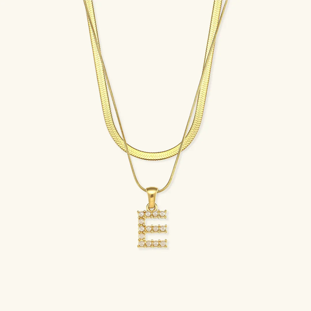 [GALE]Fiona Layered Gold Initial Letter Necklace