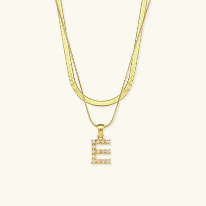 [GALE]Fiona Layered Gold Initial Letter Necklace