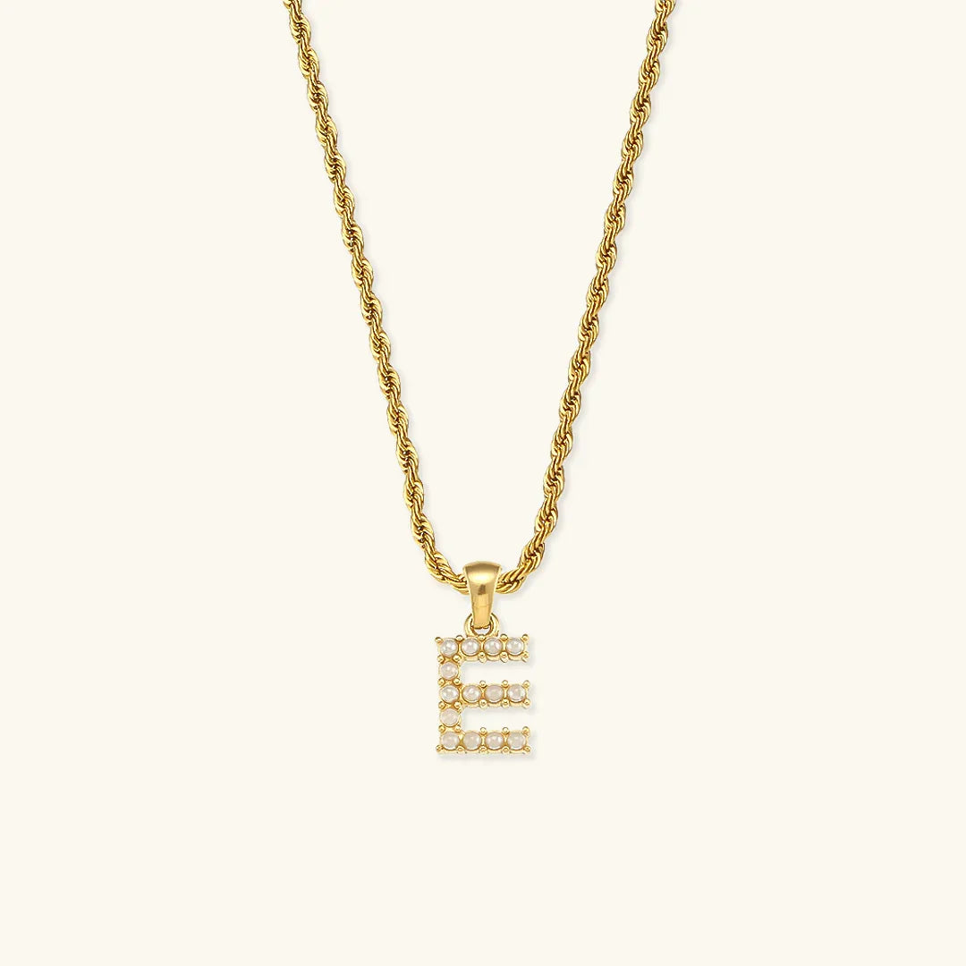 [GALE]Elodie Initial Letter Pearl Necklace