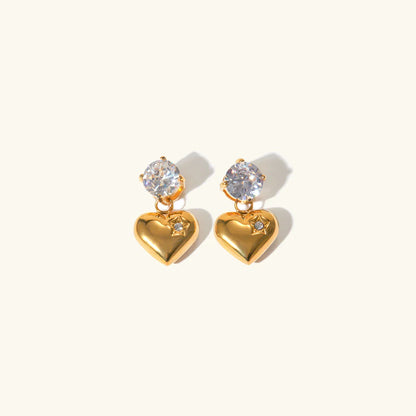 [GALE]Emmeline Heart Gold Earrings