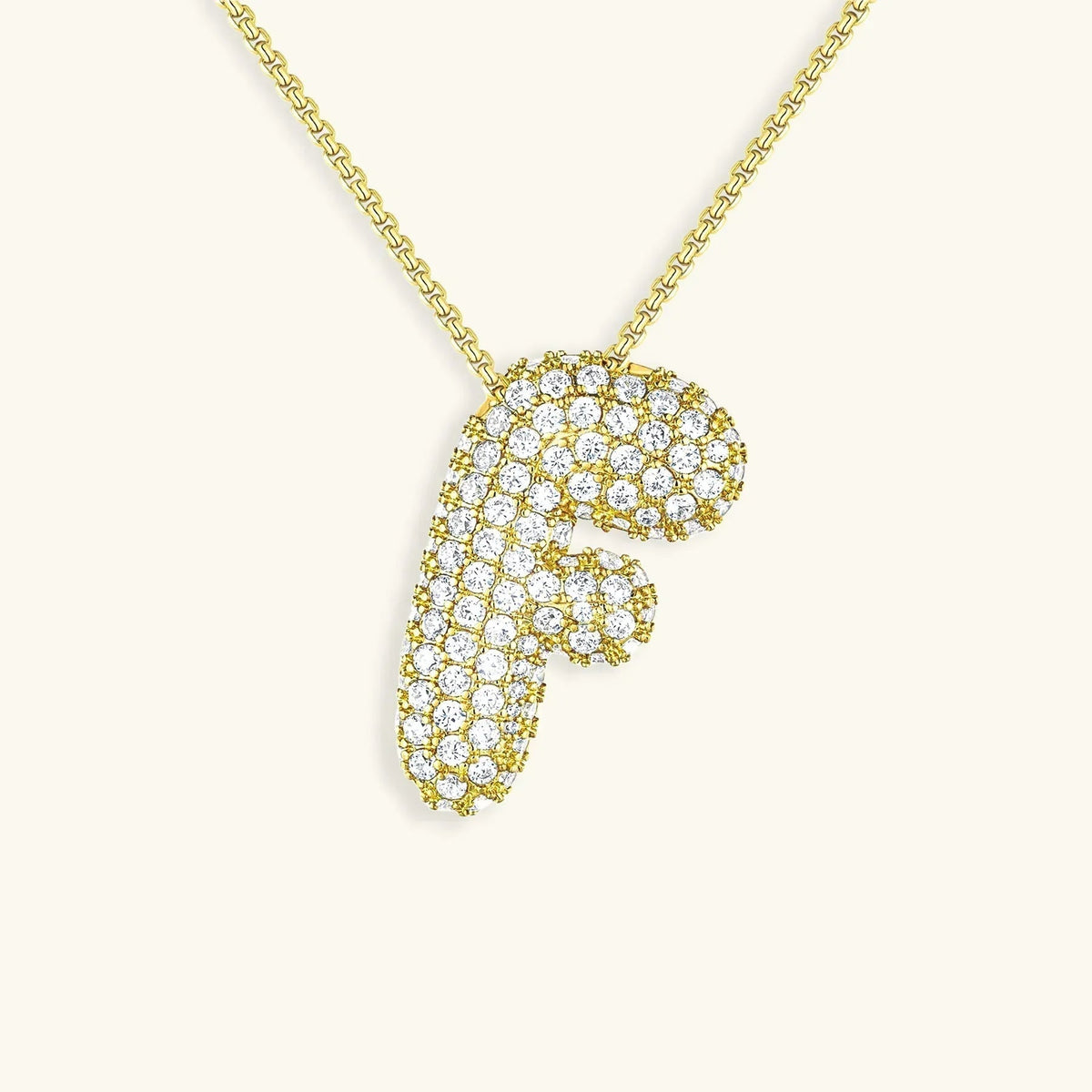 [GALE]Bubble Initial Diamond Necklace