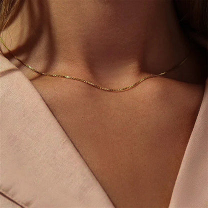 [GALE]Danica Box Chain Gold Necklace
