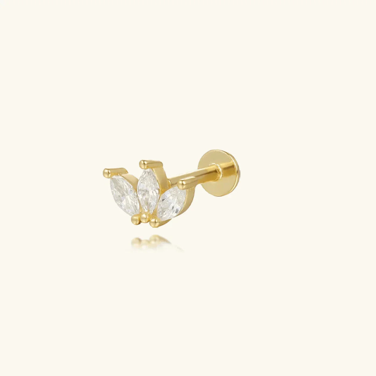[GALE]Trio Flat Back Diamond Stud
